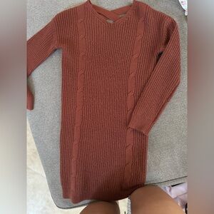 (SALE ✅3 for $20) Girls Sweater Brown long sleeve Dress M 10-12